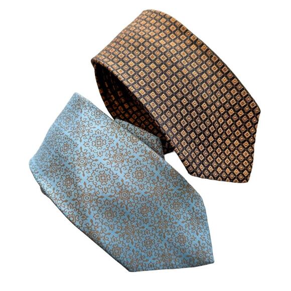 Christian Dior vintage retro 100% silk geometric square slim tie necktie 3” w - Picture 5 of 5